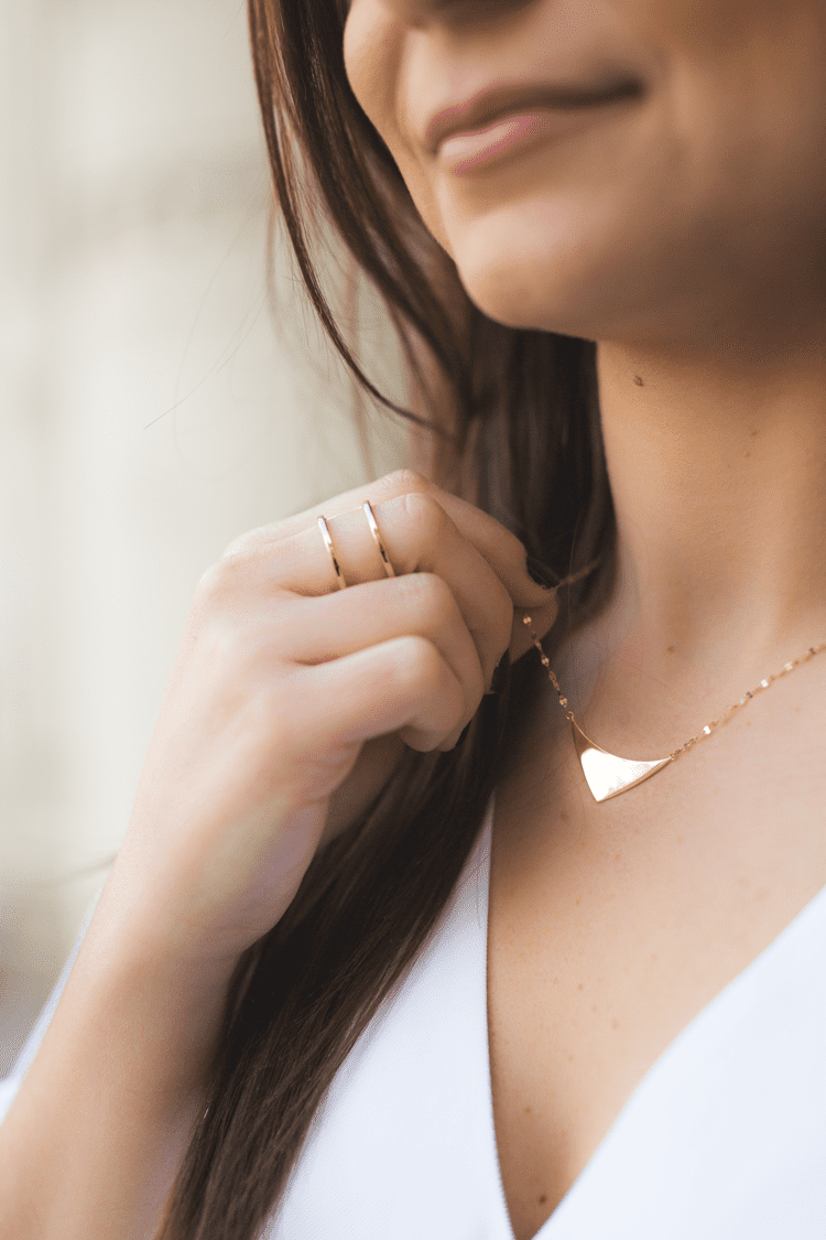 gold triangle lana necklace