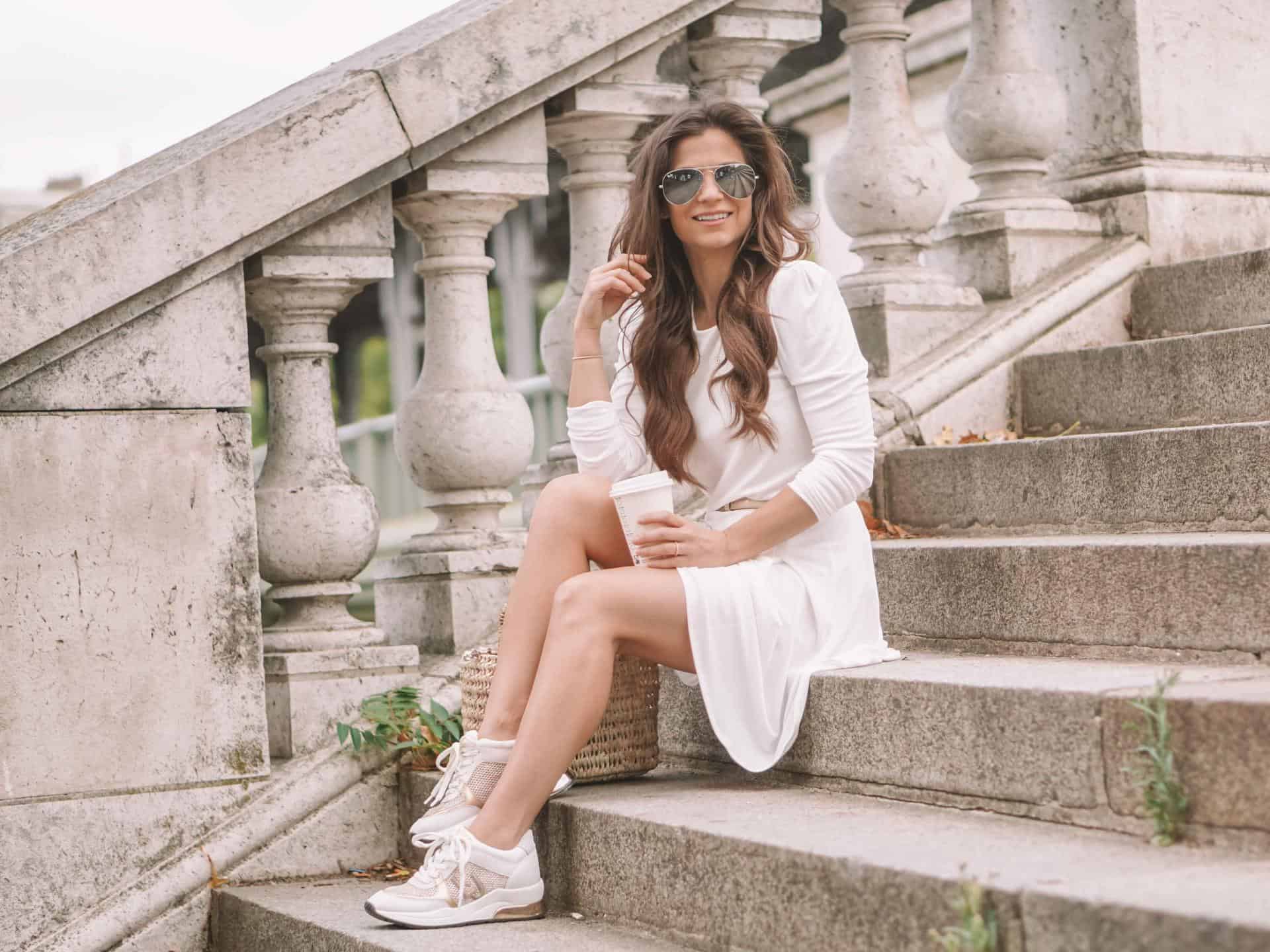 How To Wear Sneakers With A Dress • Petite Paris