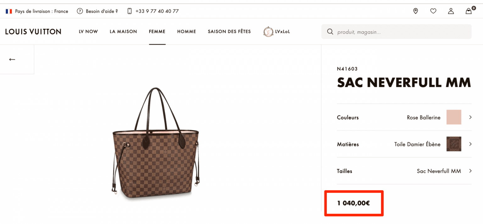 Louis Vuitton Neverfull Price In Europe Map
