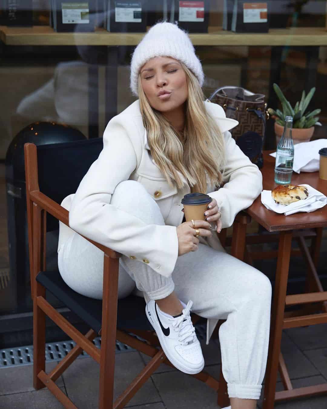 all white casual look