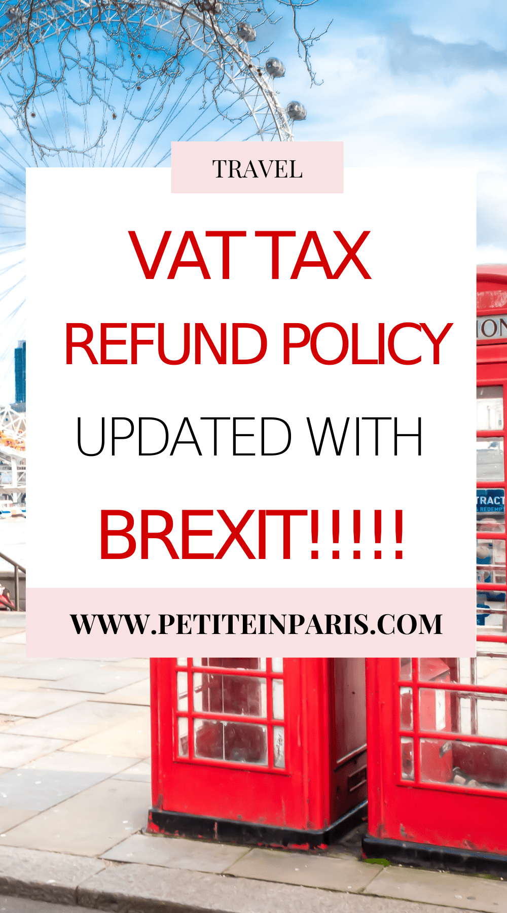 new VAT tax refund policy in London