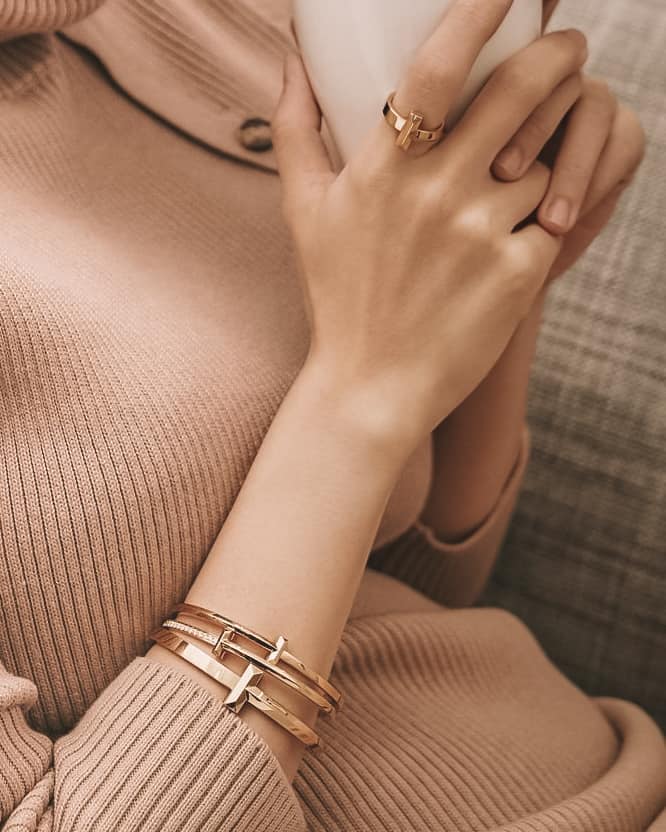 Tiffany T T1 hinged Bangle Bracelet styled