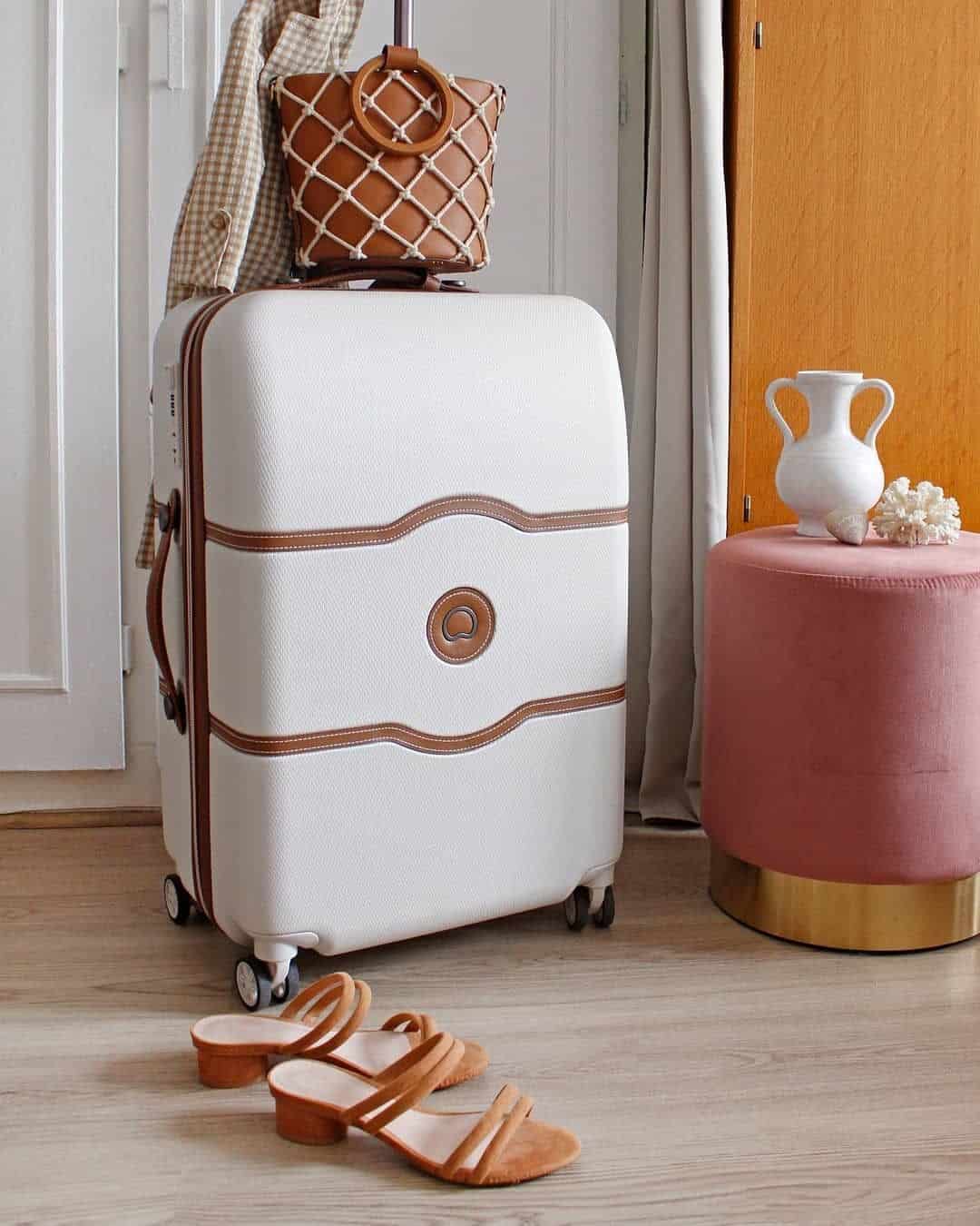 Delsey White Suitcase