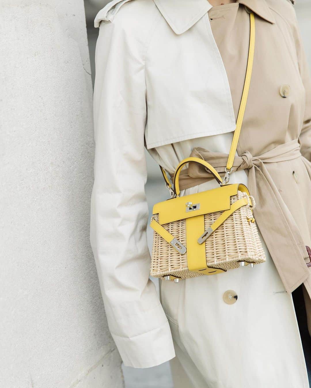 Hermes Kelly Picnic Bag Mini Size Yellow