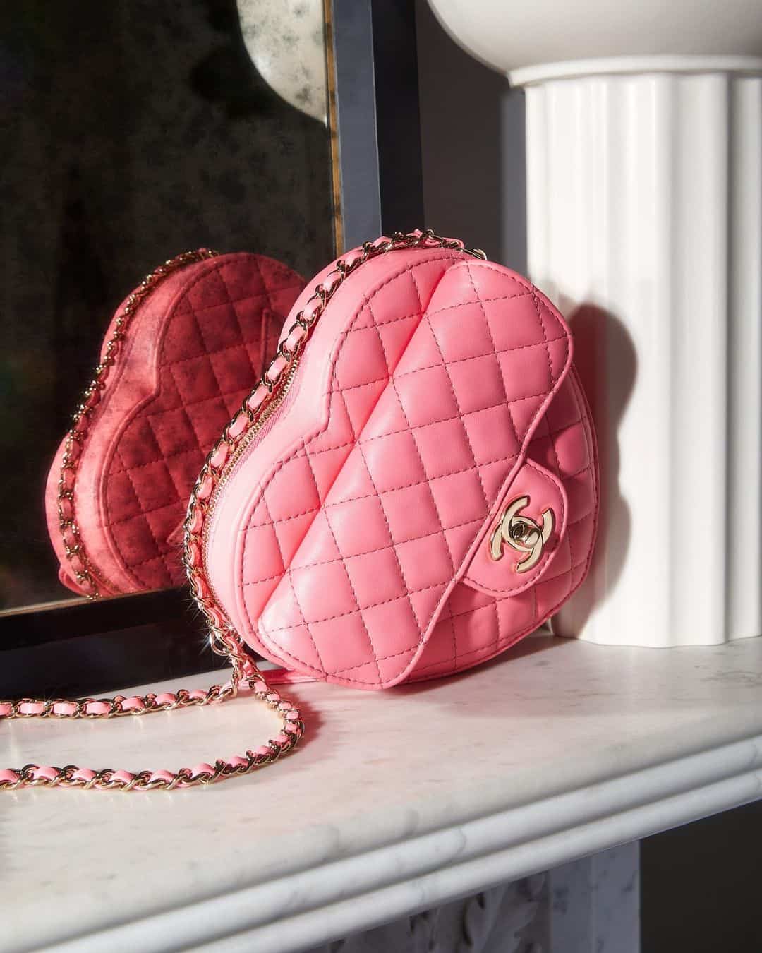 Pink Chanel Heart Bag