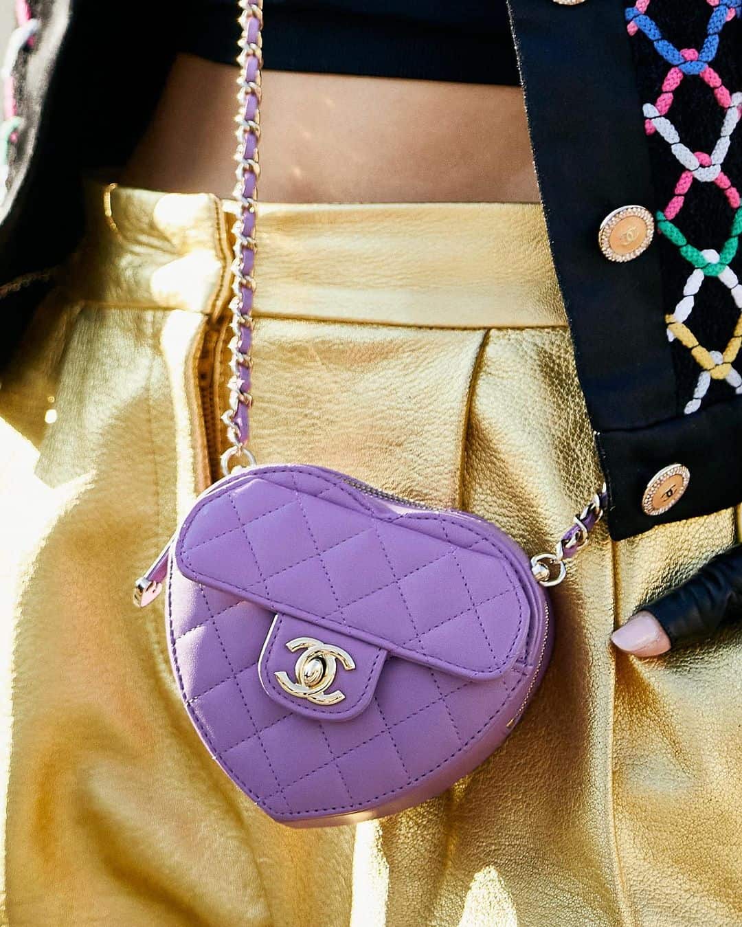 Purple Chanel Heart Bag