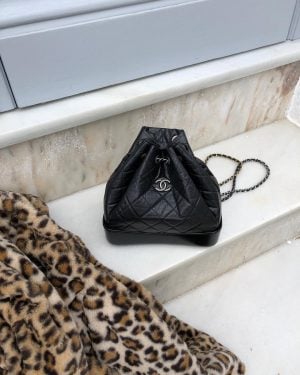 Vintage Chanel Bag Black Drawstring