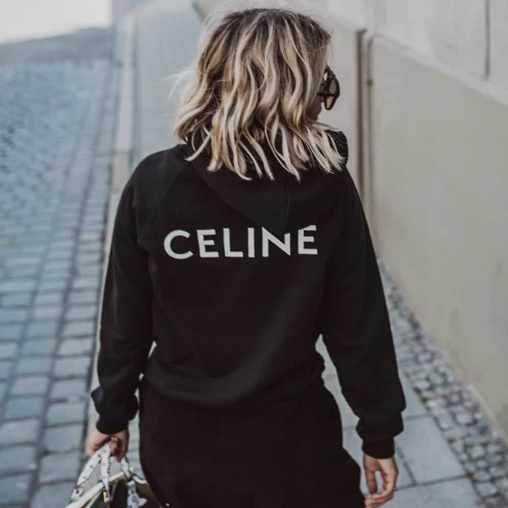 Black Celine Logo hoodie