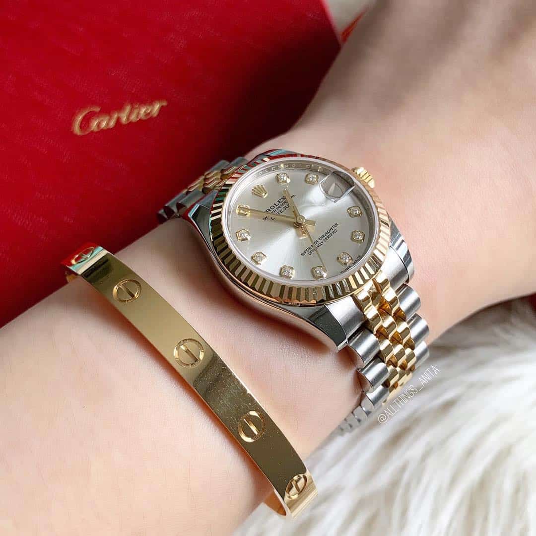Cartier Love Bracelet and Rolex Watch