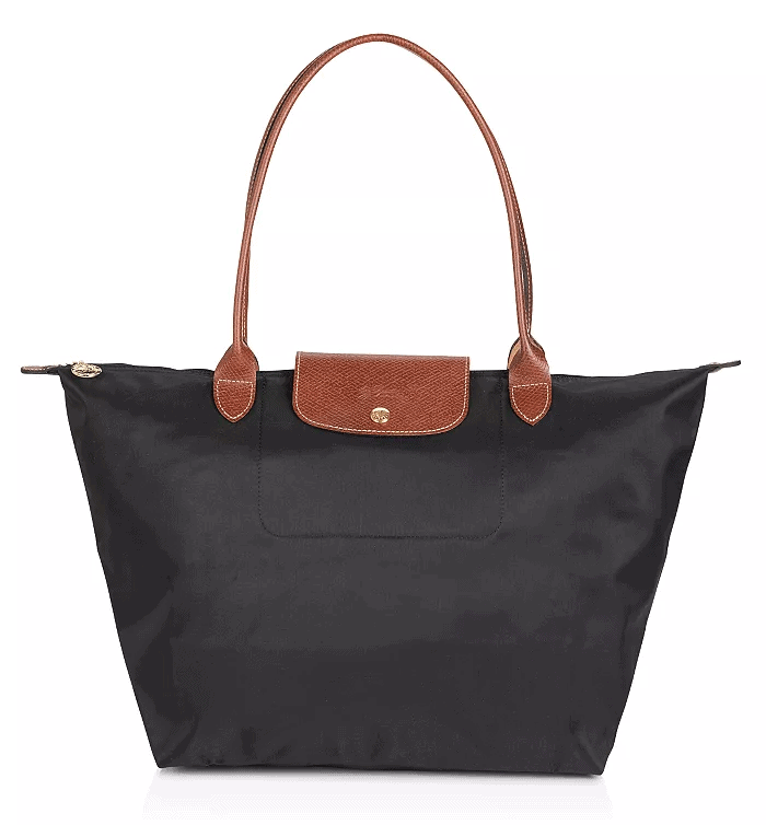 Longchamp Le Pliage Tote black and brown leather
