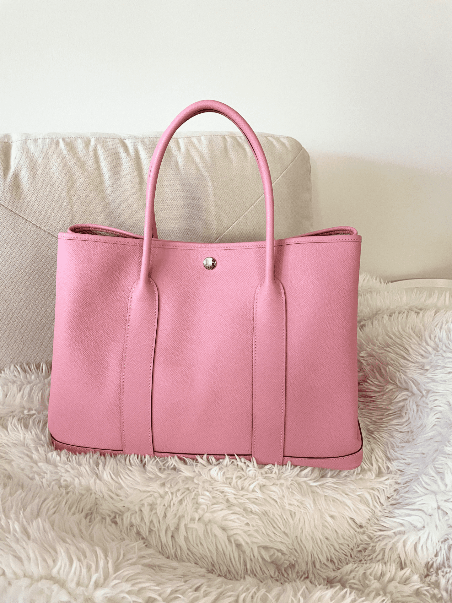 Hermes Garden Party 36 in pink leather