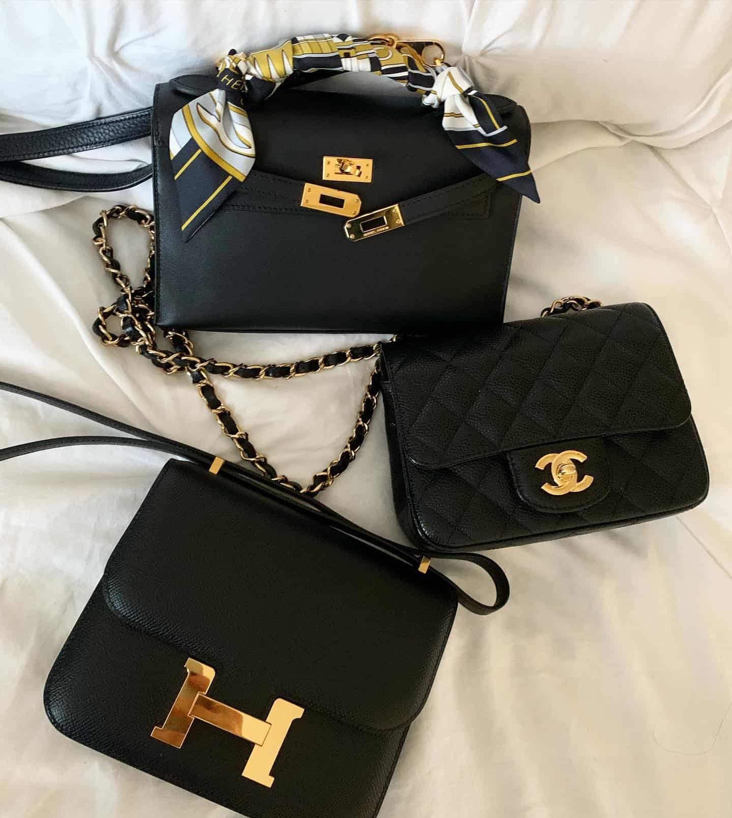 Black Hermes bags and Chanel