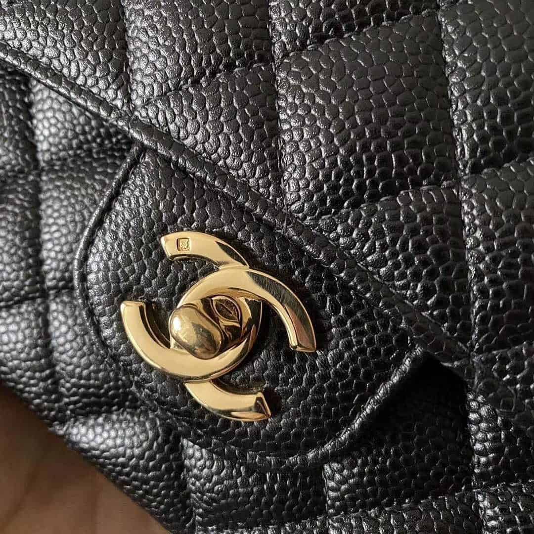 Chanel using the 24k gold hardware closeup