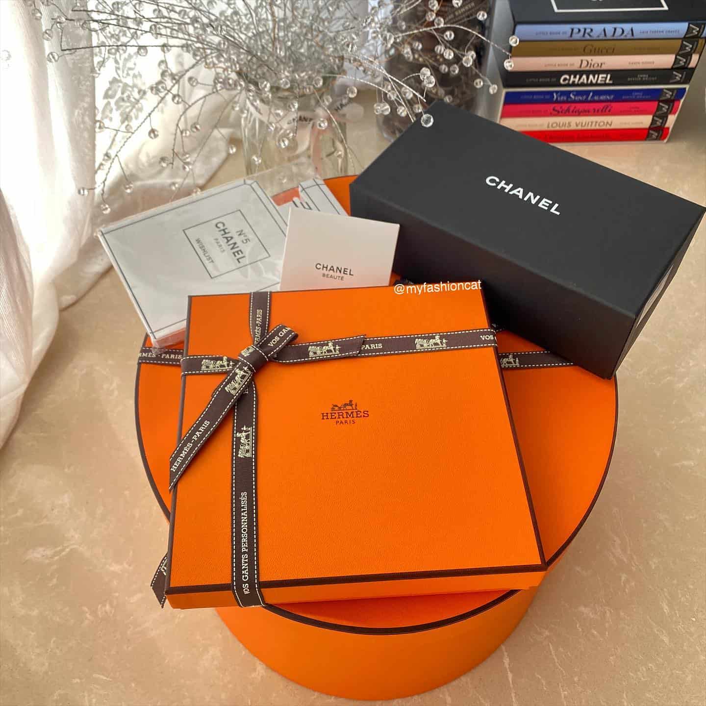 Hermes and Chanel boxes
