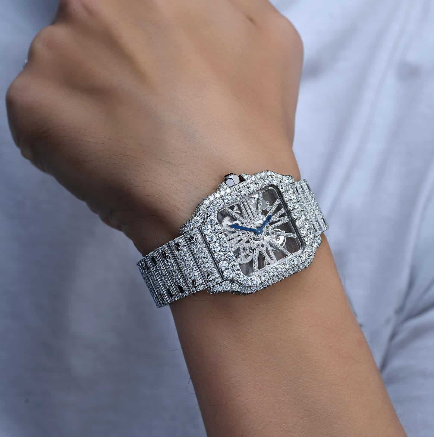 Iced Cartier Watch being styled