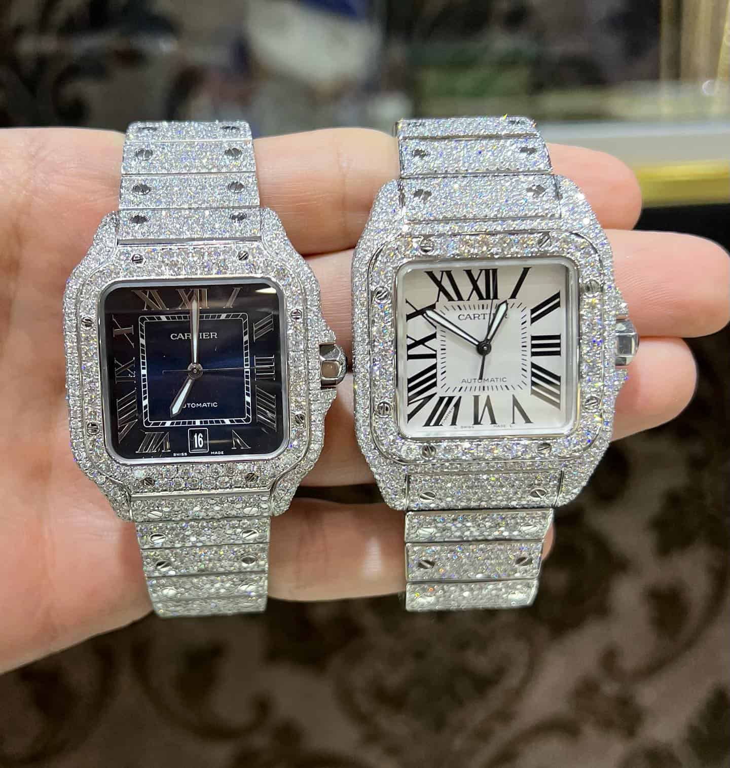 Two Difference Custom Cartier Watches