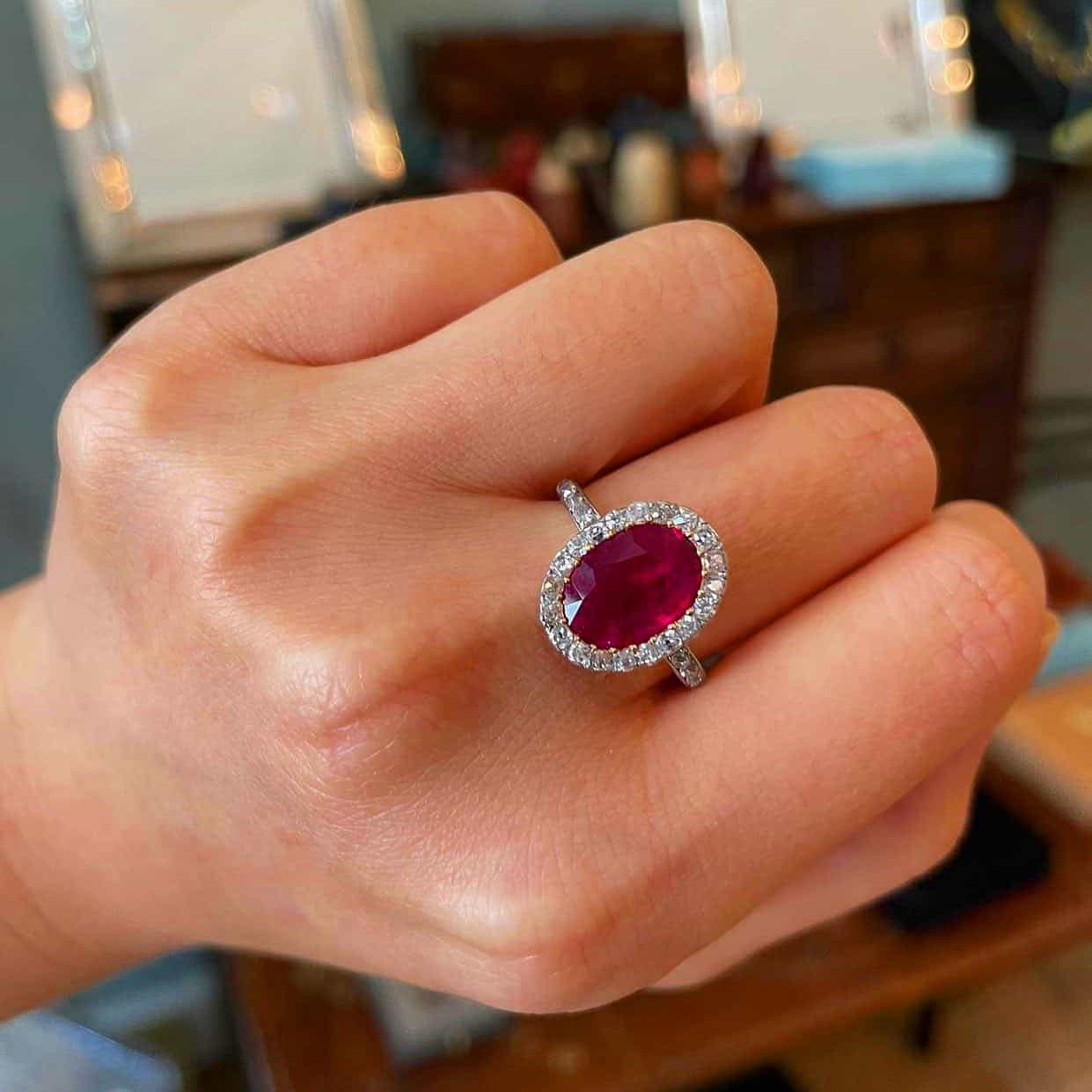 Ruby Engagement Ring Styled