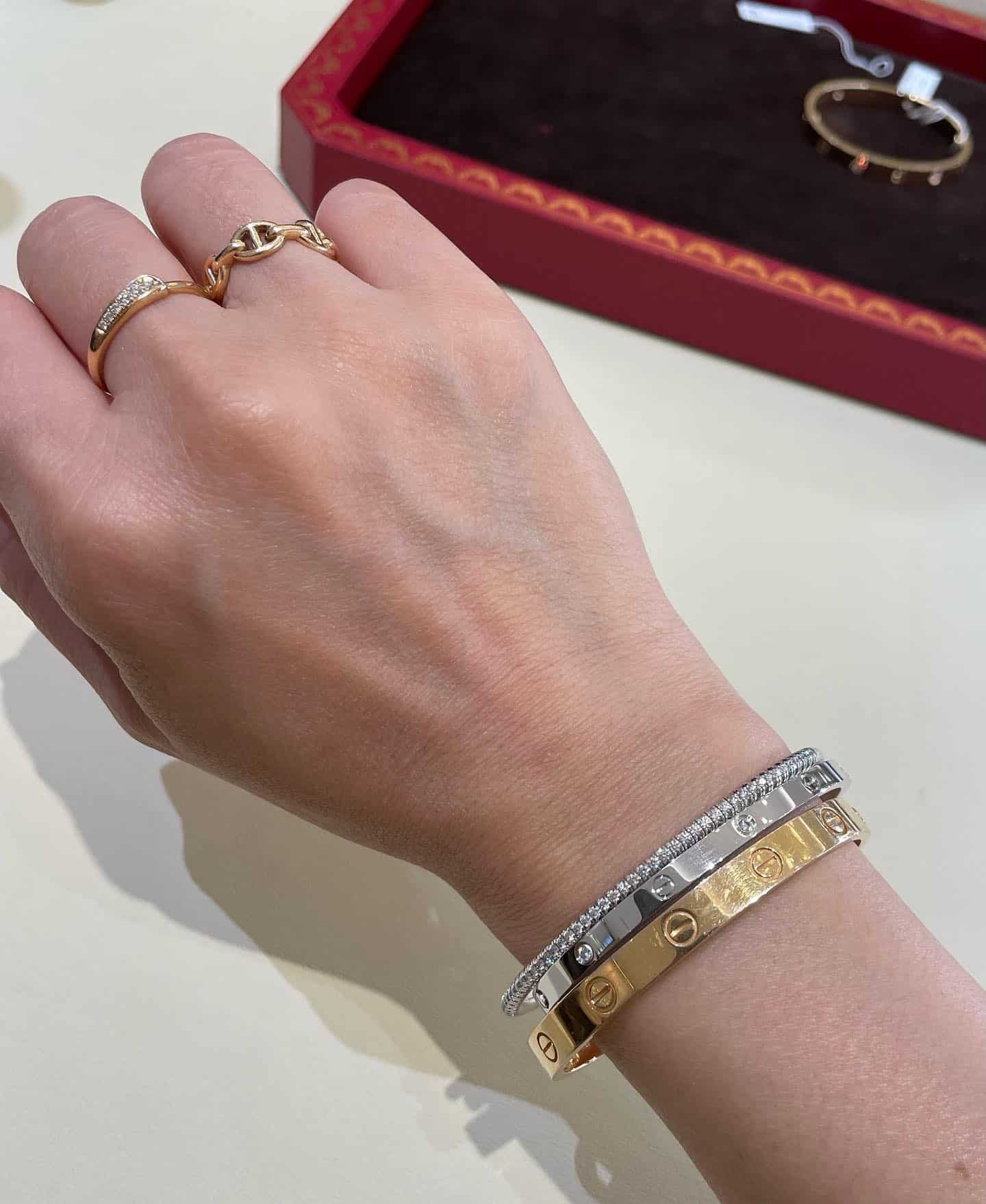 Is the Cartier love bracelet made with solid gold