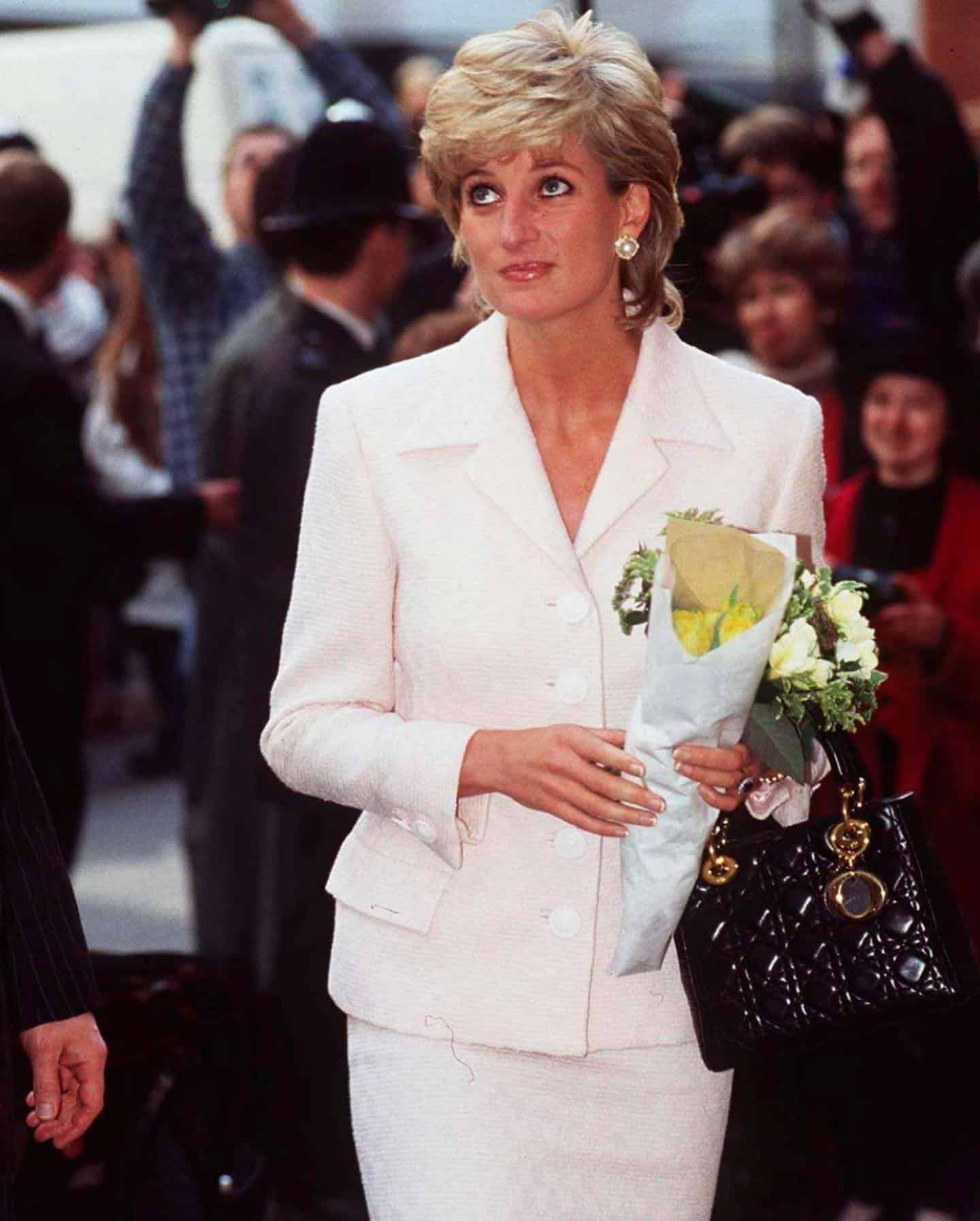 Princess Diana carrying a Navy Blue Lady Dior