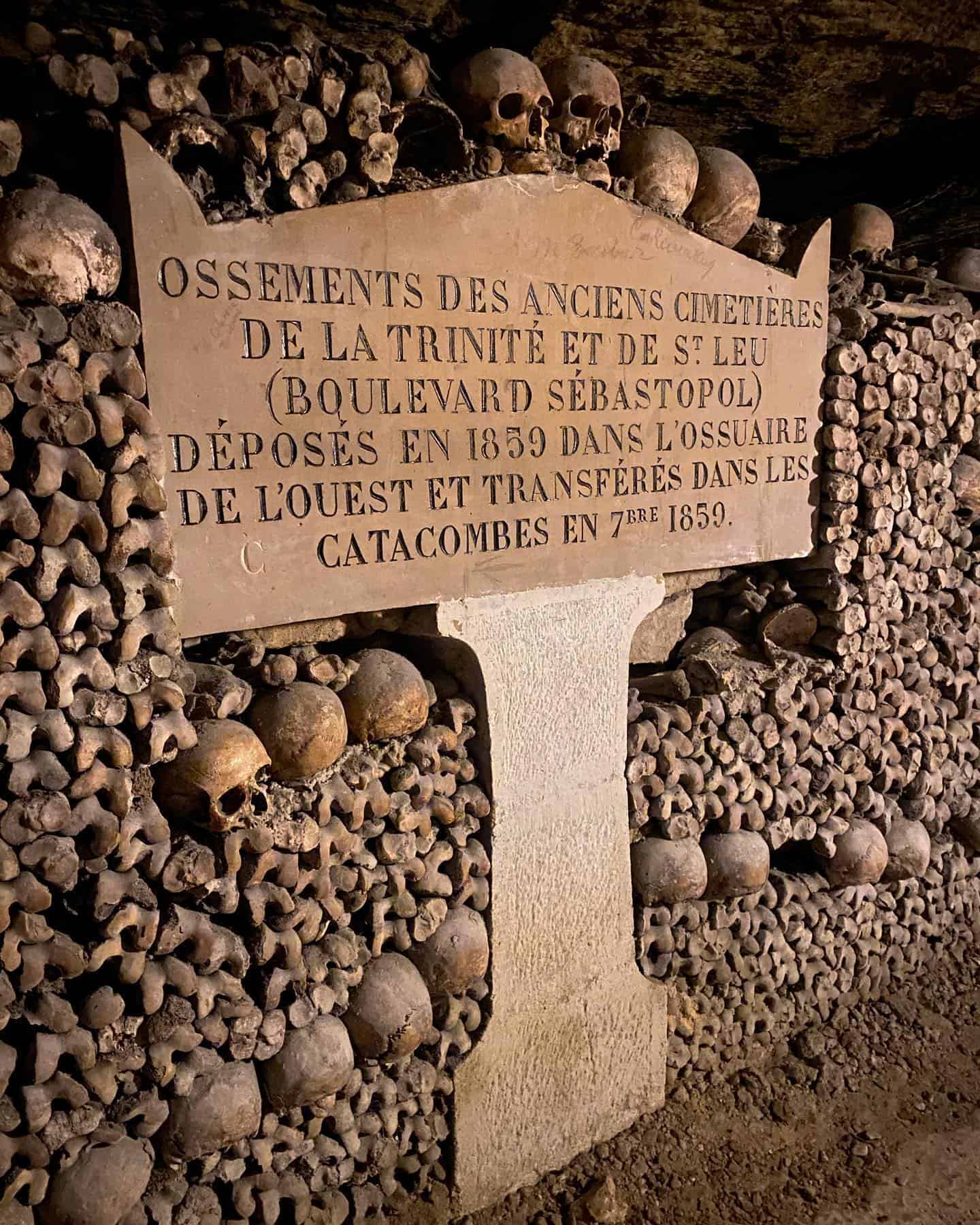 Catacombs in Paris exit and entrance