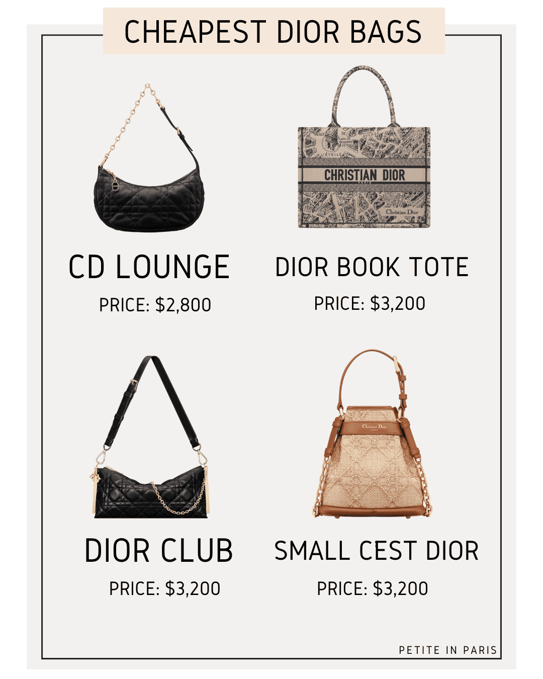 Cheapest Dior Bags