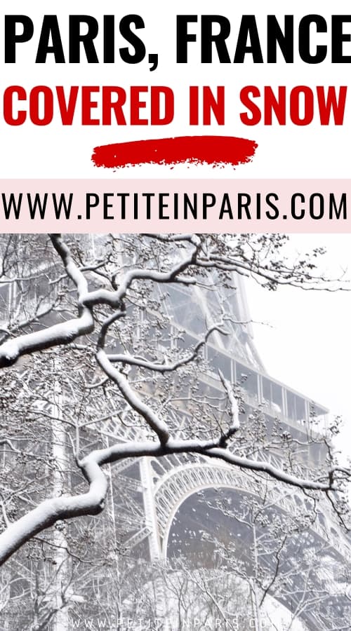 Photos of Paris France in snow