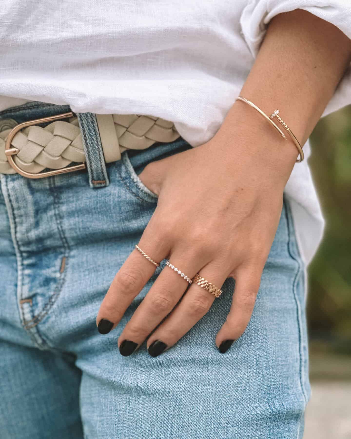 Juste un Clou Cartier braclet with gold rings